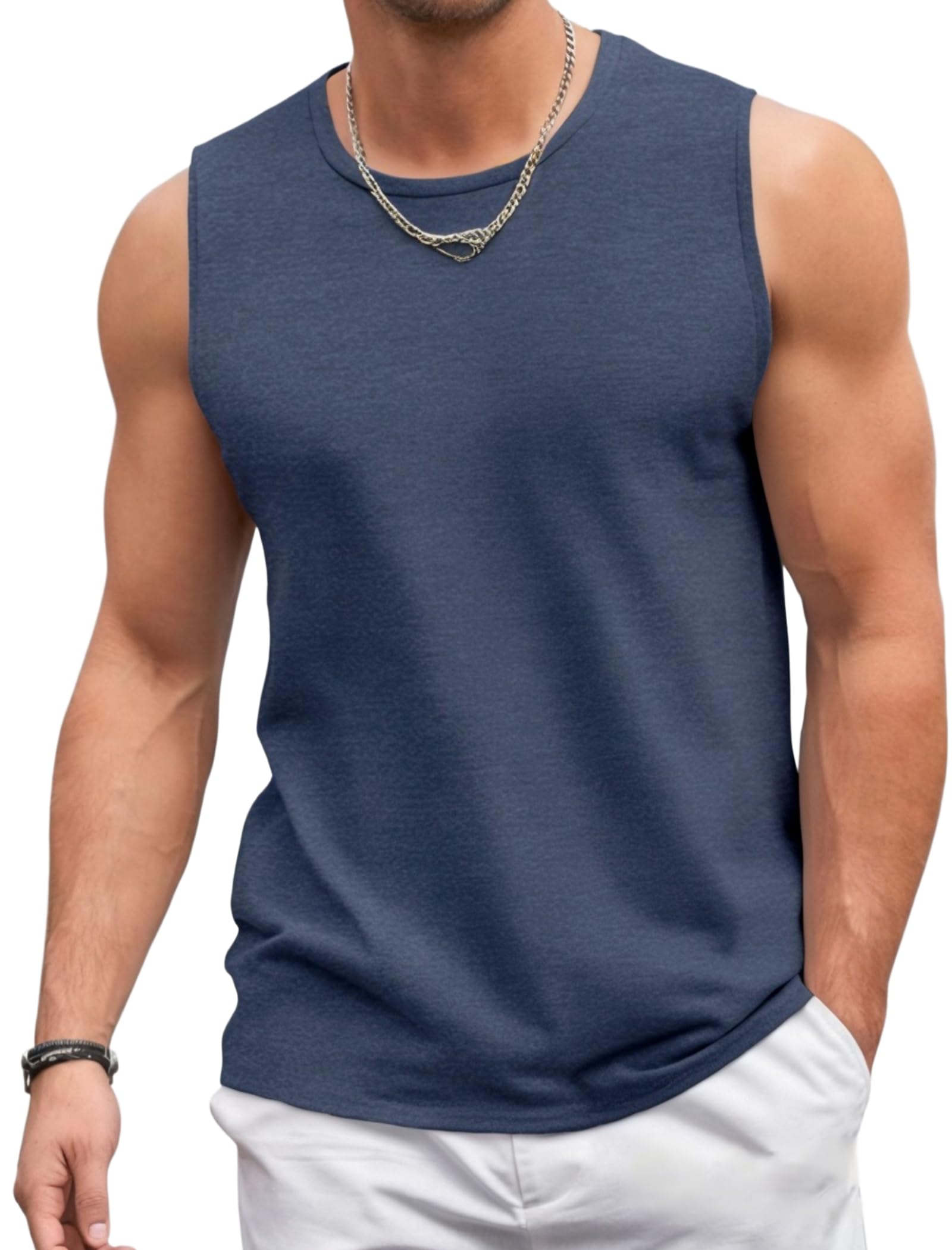 PINSPARK Camiseta sin mangas para hombre, 1 o 3 unidades, camiseta sin mangas, para gimnasio, fitness, deporte, secado rápido, camiseta de axilas, transpirable, camiseta de entrenamiento — view 7