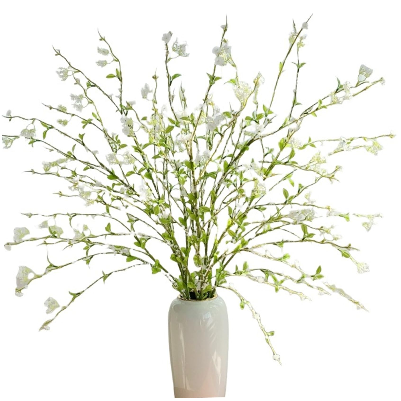 Branches de saule des neiges blanc de 110 cm pour grand vase de salon | Lot de 3