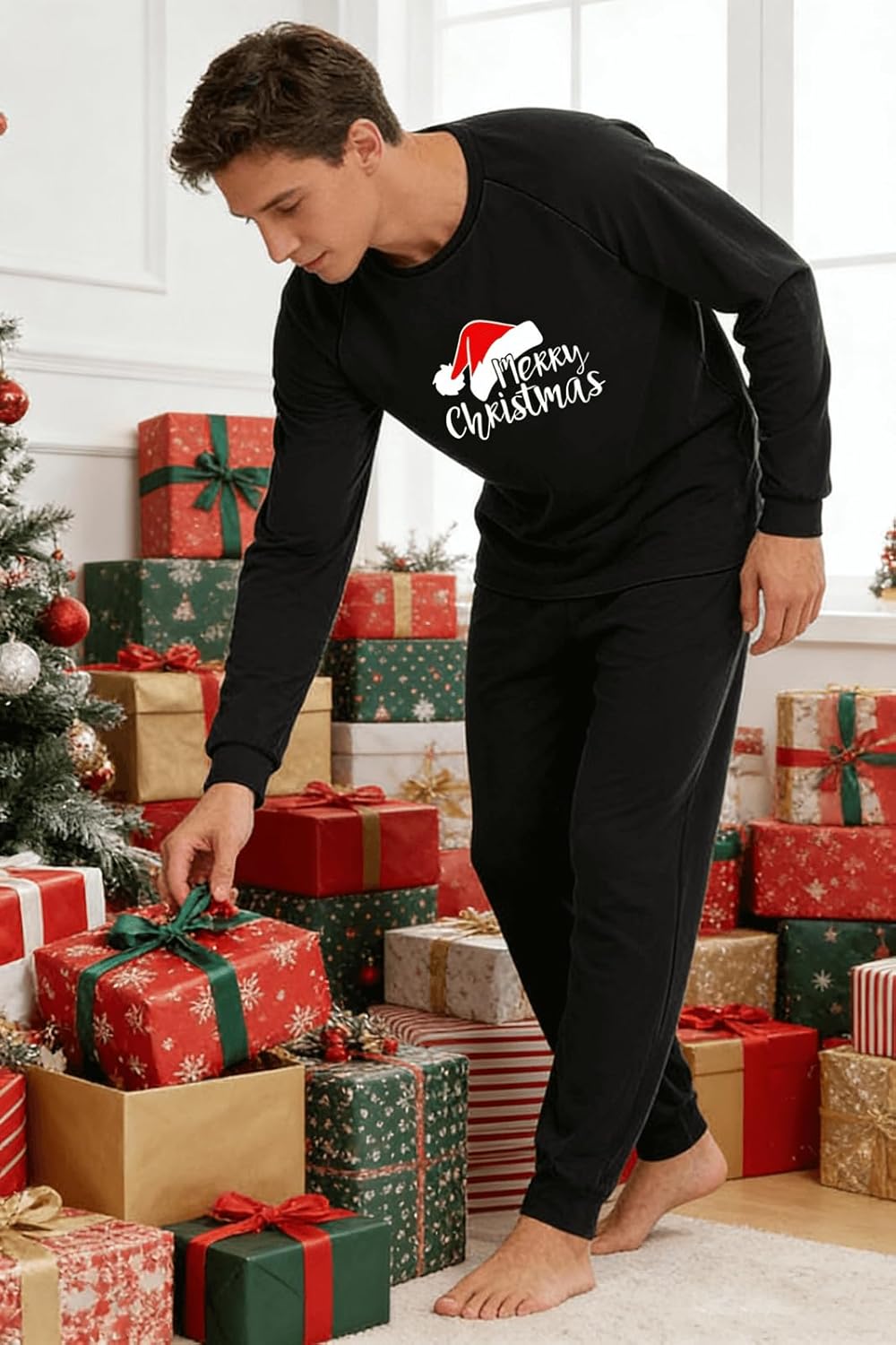 Christmas Pajamas Two Piece Outfits Tracksuits Loungewear Matching Set Pjs Jogger Sets - Image 3