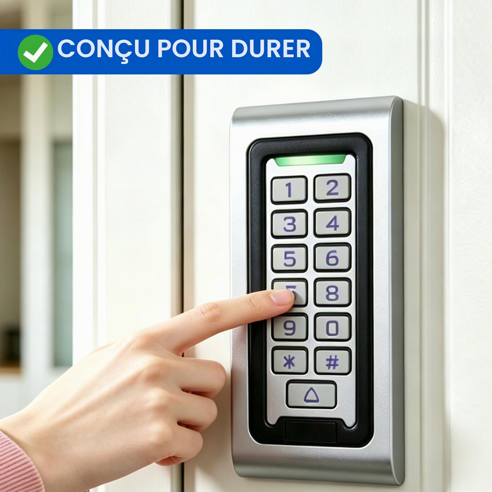 Kit de système de contrôle d'accès tout-en-un, clavier en métal étanche IP68, serrure magnétique de 158,8 kg, alimentation 12 V 3 A, bouton de sortie et 10 porte-clés RFID pour bureau