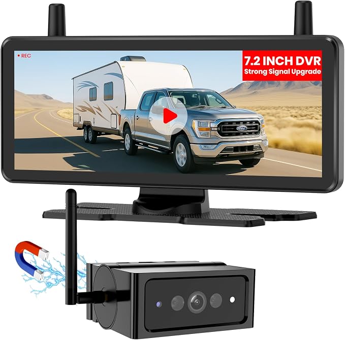 AUTO-VOX 7.2 Inch Magnetic Wireless Backup Camera, No Wiring 1