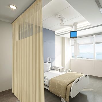cololeaf 8ft Wide x 8ft Tall Pinch Pleated Hanging for Hospital Medical Clinic SPA Lab Cubicle Curtain Divider Privacy Screen, in Bean Customizable