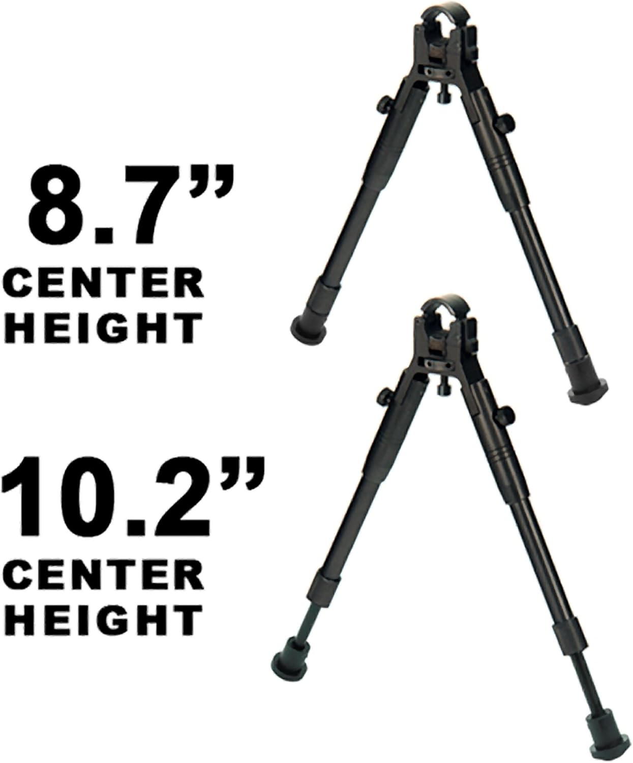 UTG New Gen Reinforced Clamp-on Bipod, Cent Ht 6.2"-6.7"
