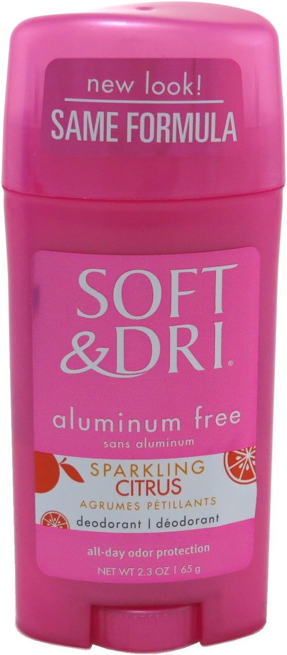 Soft & Dri Sparkling Citrus Deodorant 2.3 Ounce Aluminum-Free (65ml) (2 Pack)