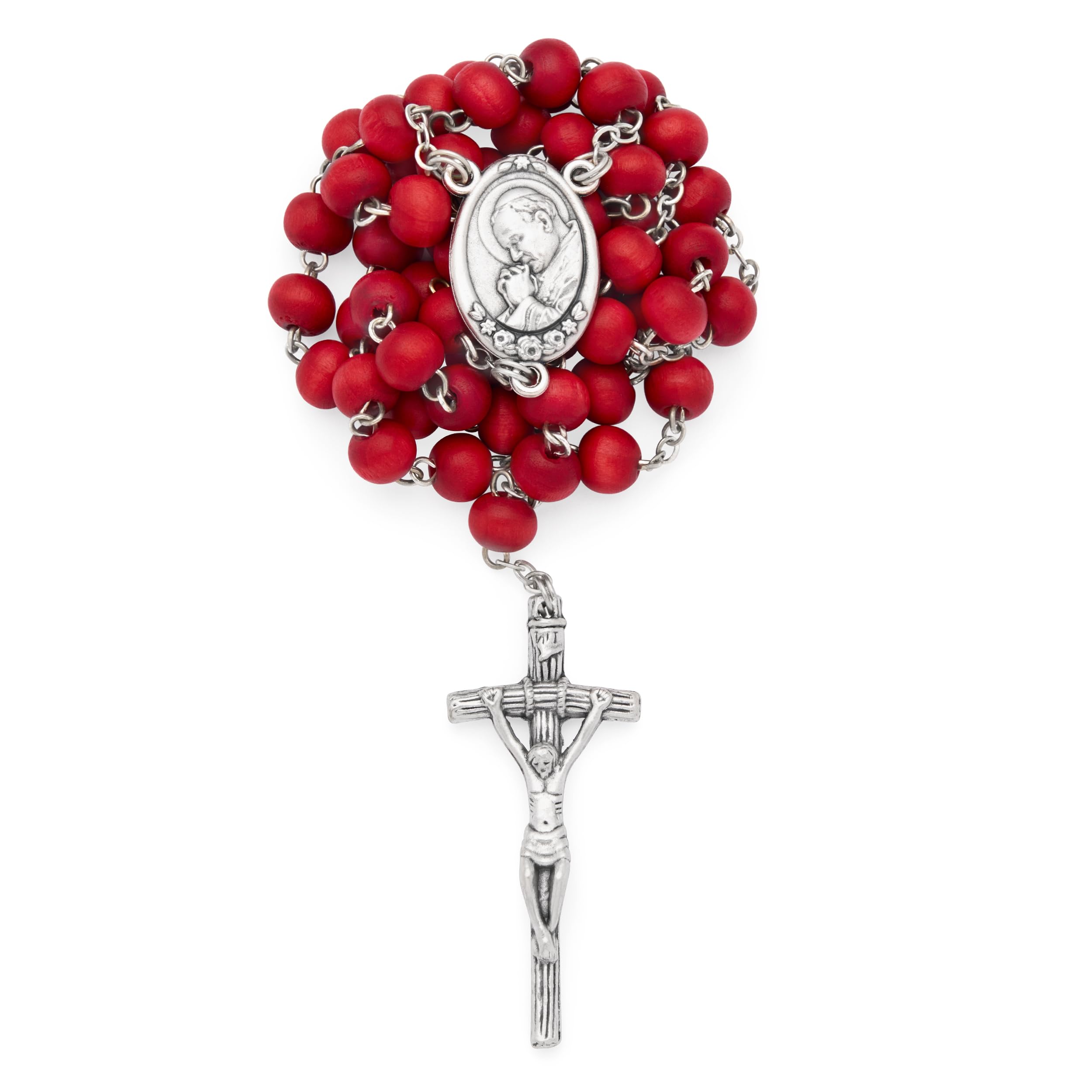 Mondo Cattolico Rosary Beads catholic for Women and Men from Vatican, Five-Decade Rosary in Pope John Paul II Rose Petals - Perfect Catholic gifts