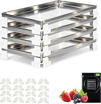 5pcs 18x7.5 in Medium Metal Freeze Dryer Tray Compatible with Harvest Right