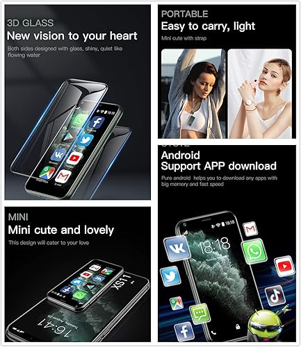 Miniatura 3 de SOYES XS11 - Miniteléfono inteligente 3G de 2.5 pulgadas, con Wifi, GPS, RAM 1 GB 8 GB Core Android 6.0 - Teléfono celular con cámara, dual SIM,