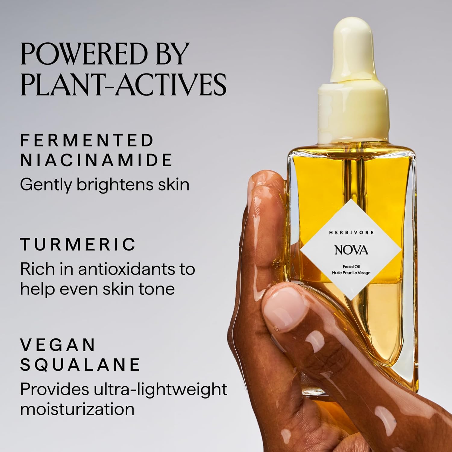 HERBIVORE Nova Facial Oil - Bi-Phase Oil with Tumeric + Niacinamide, Serum and Oil in one, Plant-based, Vegan, Cruelty-free, 50 mL / 1.7 oz - Image 3