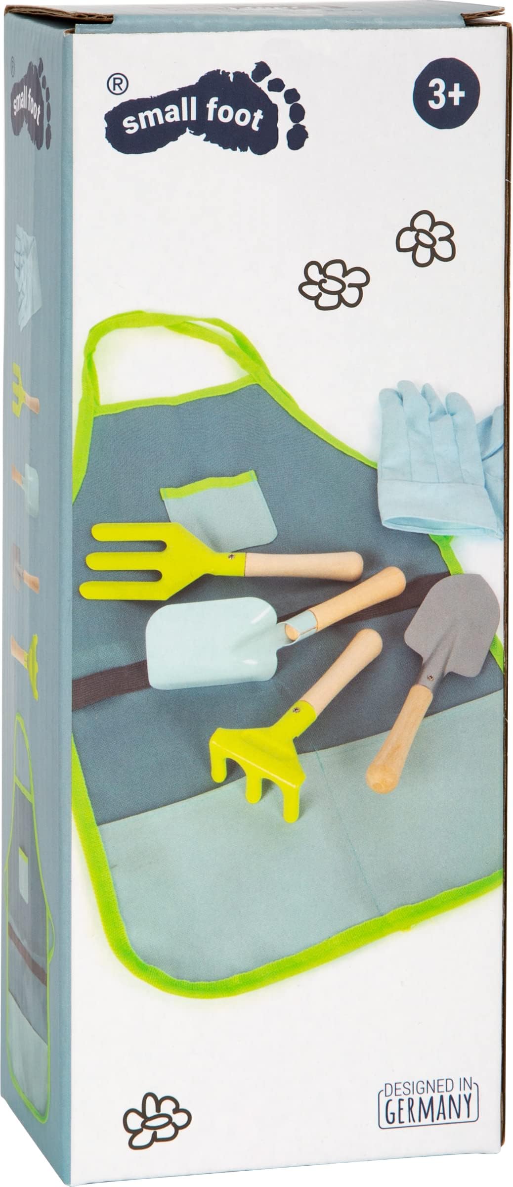11881 Delantal con Herramientas de jardín, Small Foot, de Madera y Metal, Incl. Guantes para niños a Partir 3 años