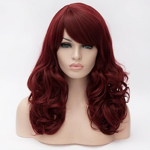 Miniatura 7 de Peluca Cying Lin de color castaño oscuro de pelo ondulado rizado y largo de 45cm para mujer peluca para Halloween fiestas temáticas de cabello