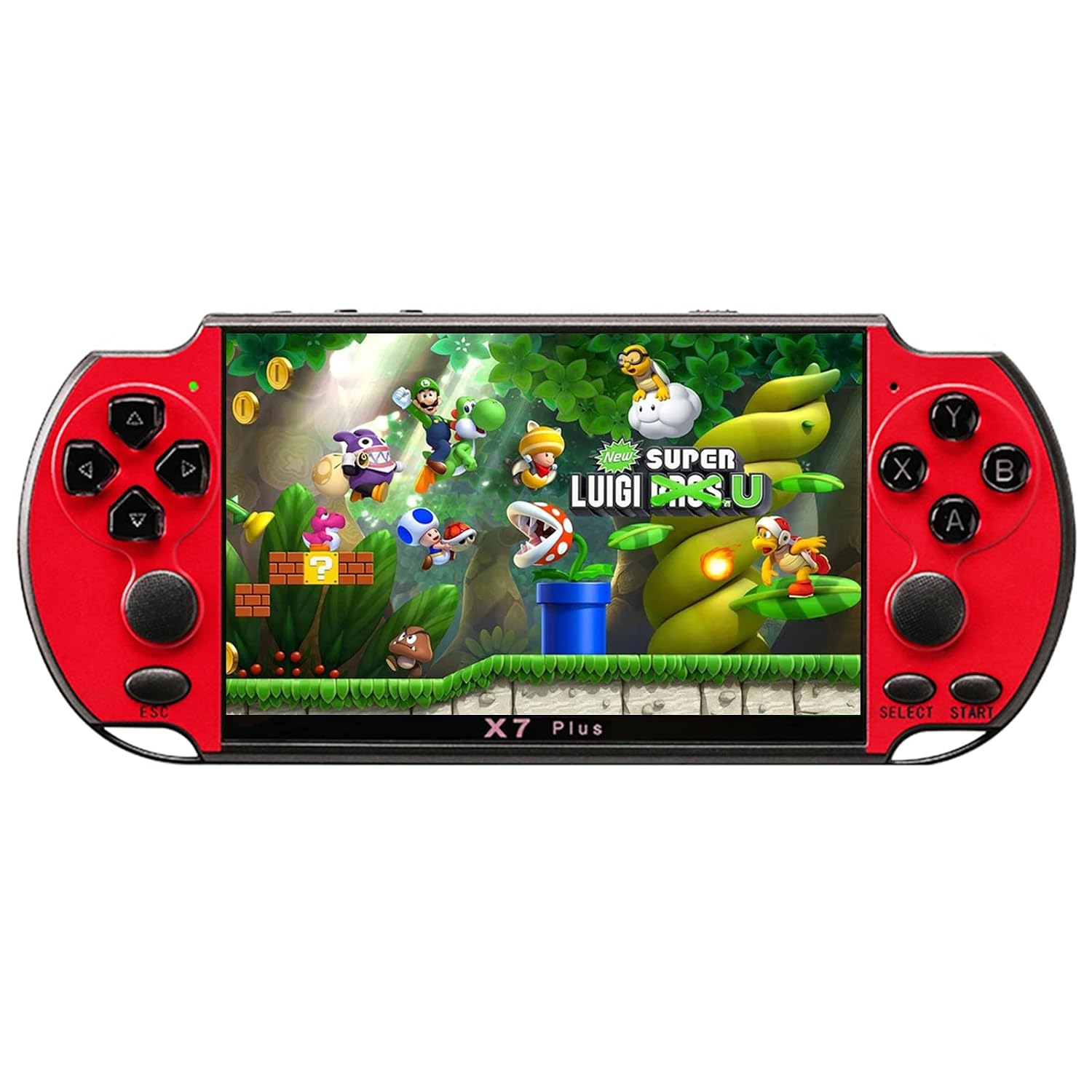 songlan-X7Plus 5.1 inch Built-in 10500+ Free Games GBC/GBA/FC/MD/Arcade, Dual Joystick Portable Handheld Game Console, 8GB RAM, MP3, MP4, MP5, Movie/Video/Music/Gamer Birthday Gift(Red)