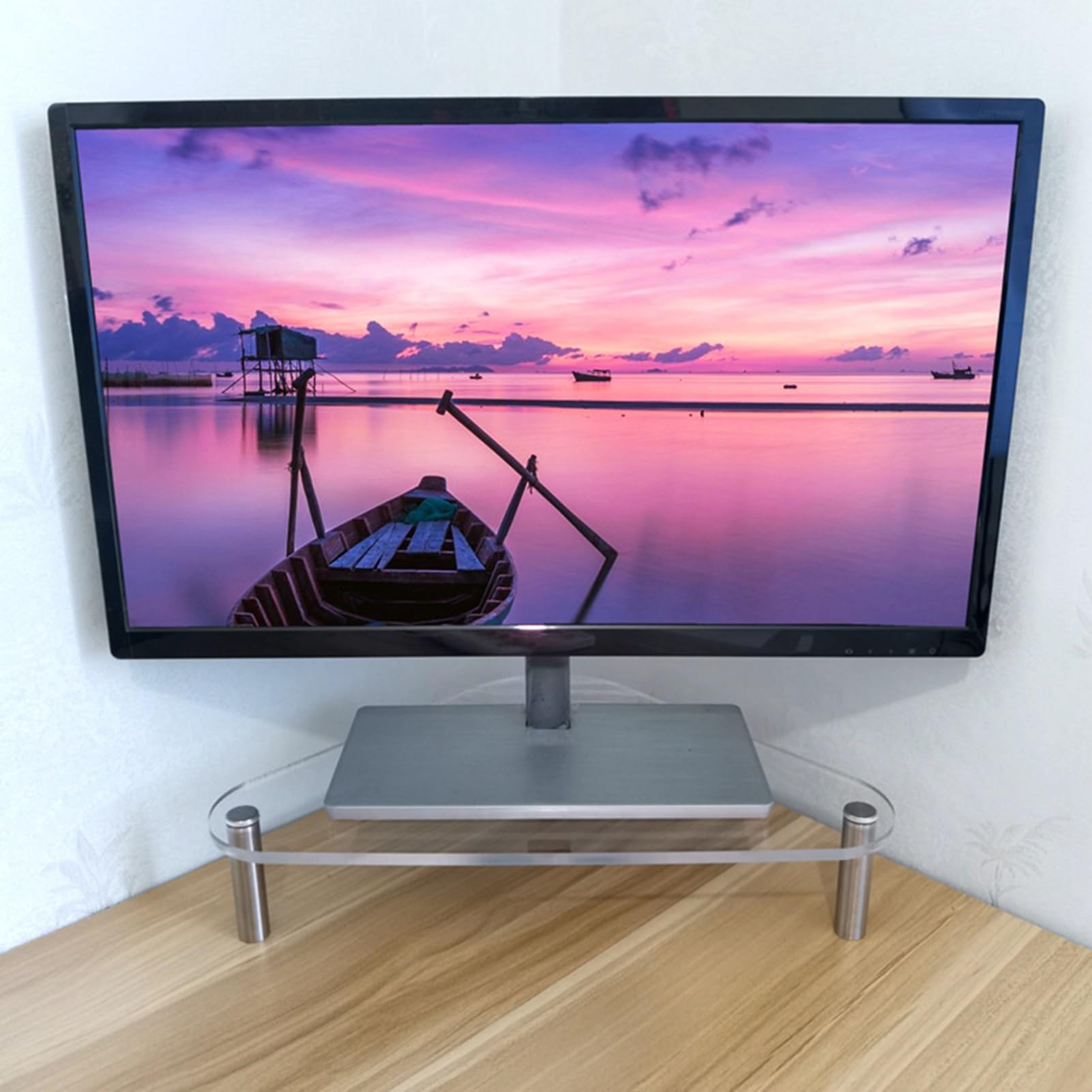 CGJseFH computer stand, Corner Monitor Stand Clear Acrylic Riser, Triangular Computer Lifting Contraptions, Tabletop Universal Screen for Pc/Tablet,6.5cm(6.5cm (2 1/2)