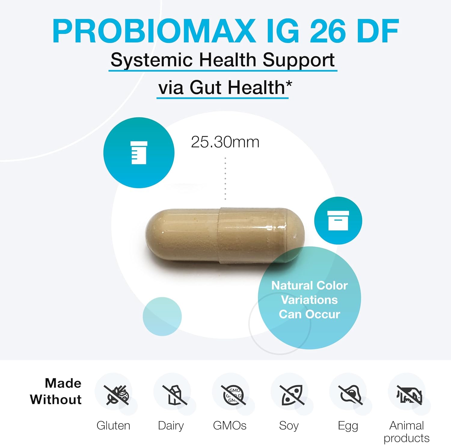 XYMOGEN ProbioMax IG 26 - Bacillus coagulans Spore Based Probiotic, Immunoglobulins + IgY Max Hyperimmunized Egg - Promotes Immune & Intestinal Health - Formerly ProbioMax IG 26 DF (120 Capsules) - Image 4