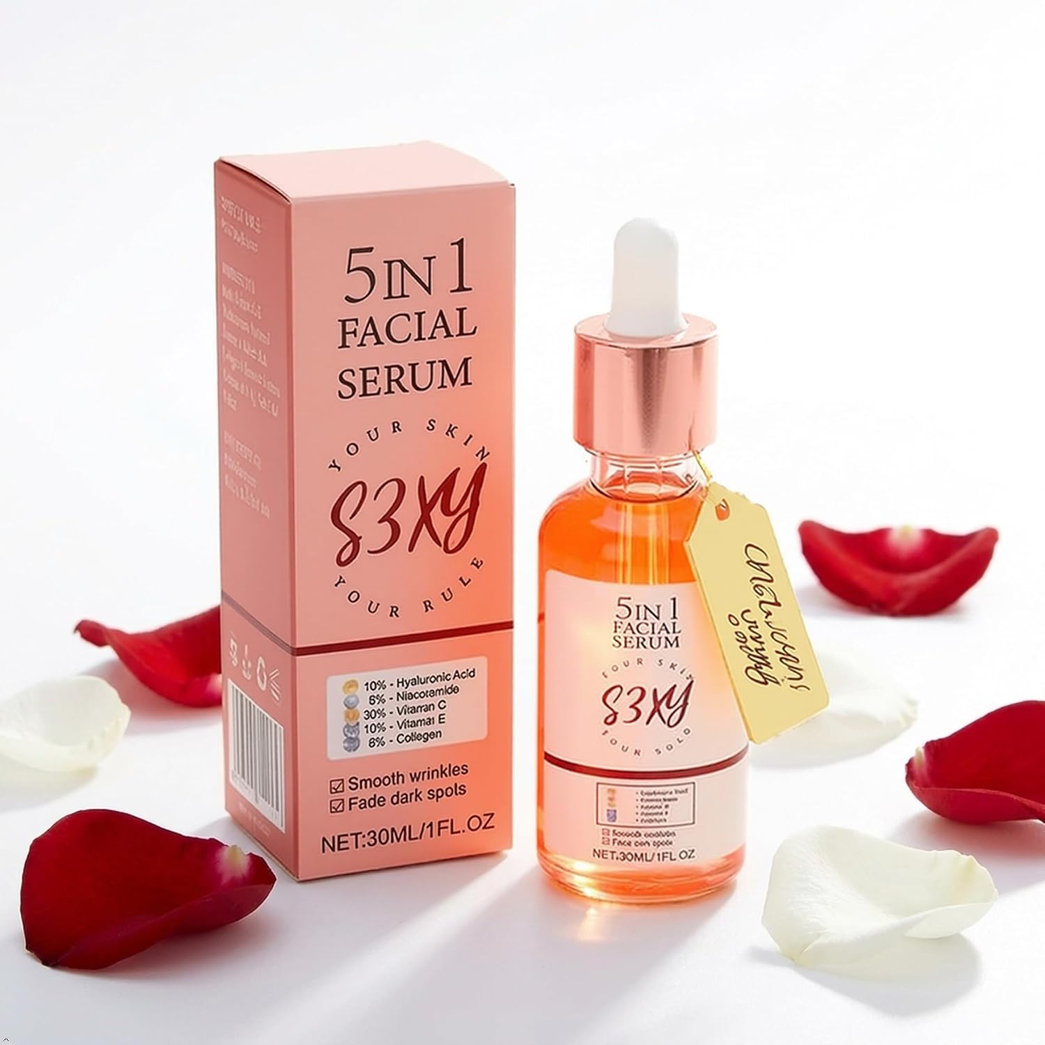 S3XY 5-in-1 Vitamin C Facial Serum, Anti-Aging Wrinkle & Dark Spot Care