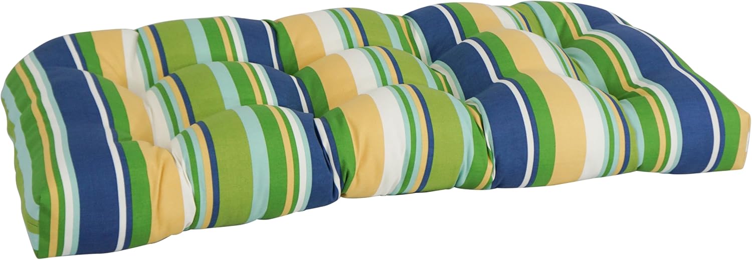 Blazing Needles Rounded Back Tufted Outdoor Loveseat Cushion, 42 x 19, Mccoury Pool