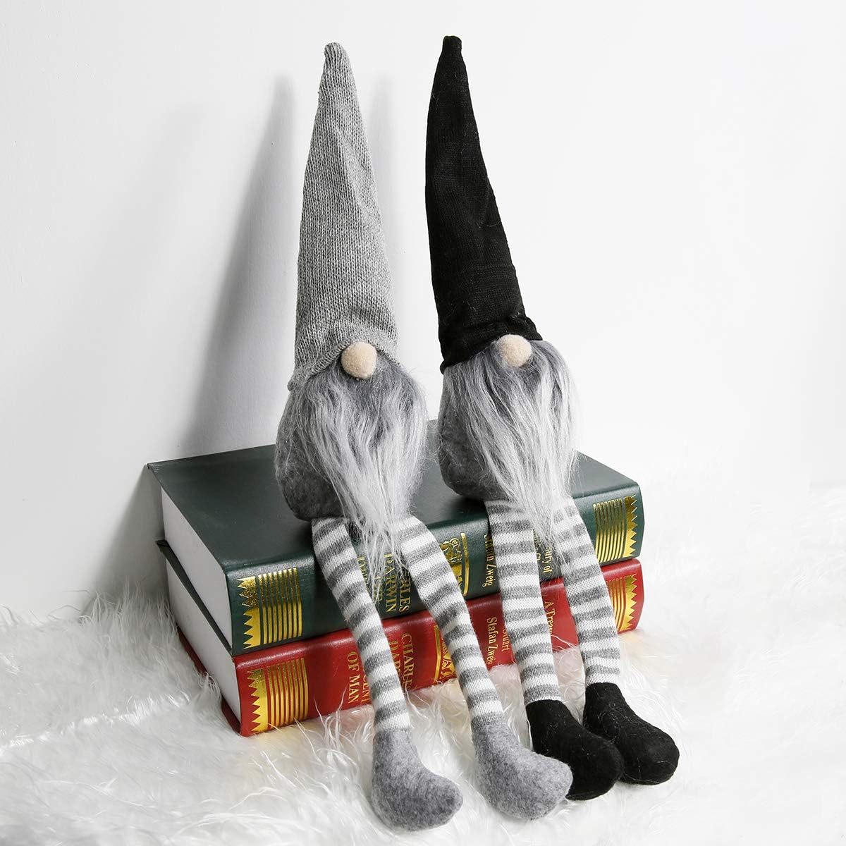 Townshine Christmas Gnome Tomte, Set of 2 Xmas Decor Toy Ornaments Gift Spring Home Household Ornaments - 12 Inches