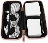 Vista 4 de iMangoo Travel Essentials Electronics Organizer Charger Case Portable Dual Zipper Shockproof Pouch Tech Purse Cord Cable Pouches Power Bank Storage