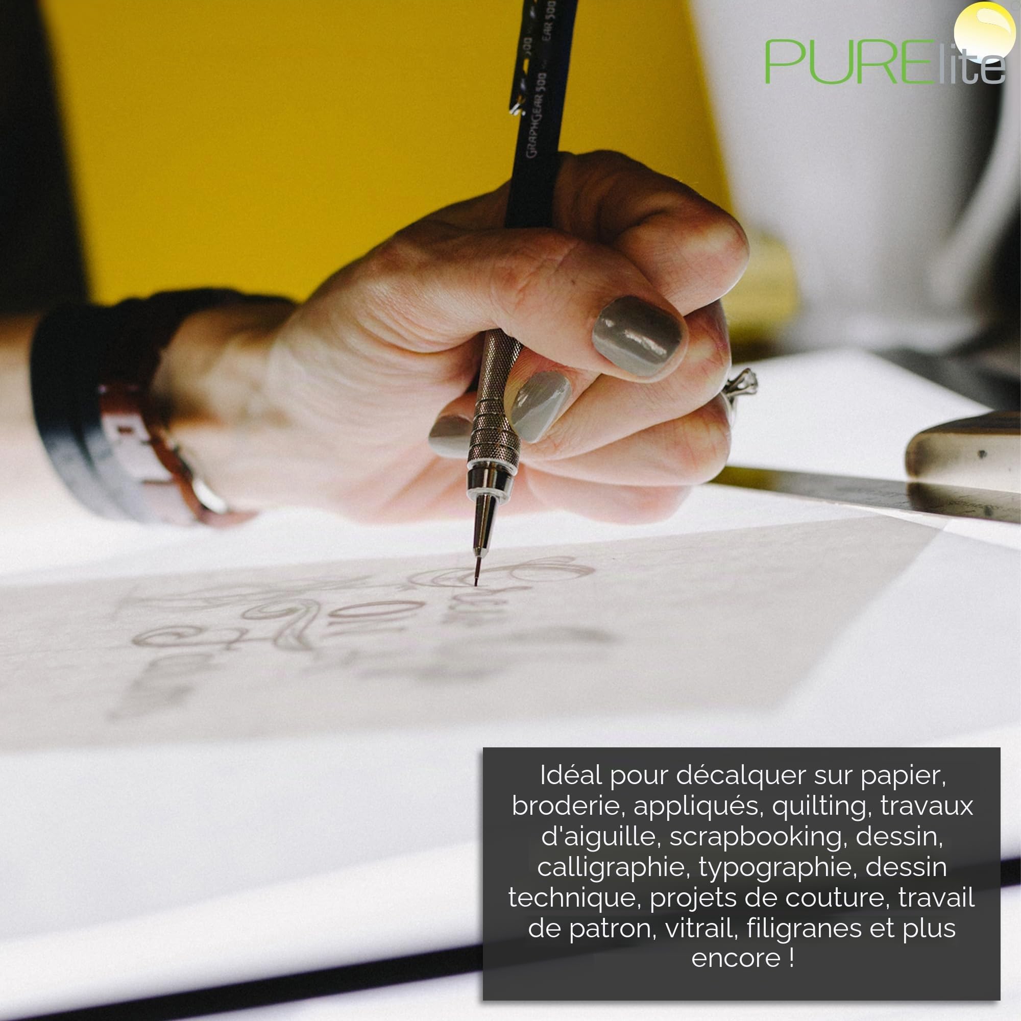 PURElite Tablette Lumineuse LED Ultra-Fine Format A4