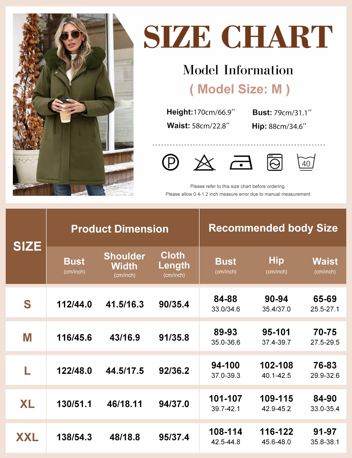 Yuson Girl Chaqueta Mujer Invierno Abrigo de Largo Parka Capucha Acolchado Gruesa Chaquetas Cálido Jacket Elegante Chaquetón para Exteriores con Bolsillos y Cremallera