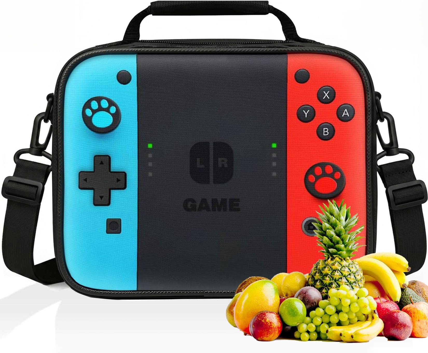 Insulated Lunch Box for Boys Girls, Game Lunch Bag for School Work Office Travel Picnic Hiking Beach, Reusable Portable Lunchbox with Adjustable Strap