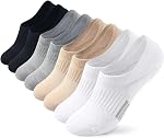Toes Home Women Pack of 5 No Show Liner Socks Cotton Non Slip Low Cut