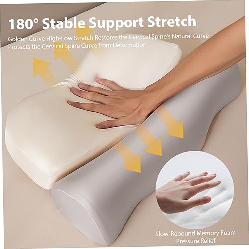 Miniatura 6 de Almohada cervical cervical para aliviar el dolor, almohada ergonómica para dormir de lado con contorno para soporte de cabeza, cuello, hombros,