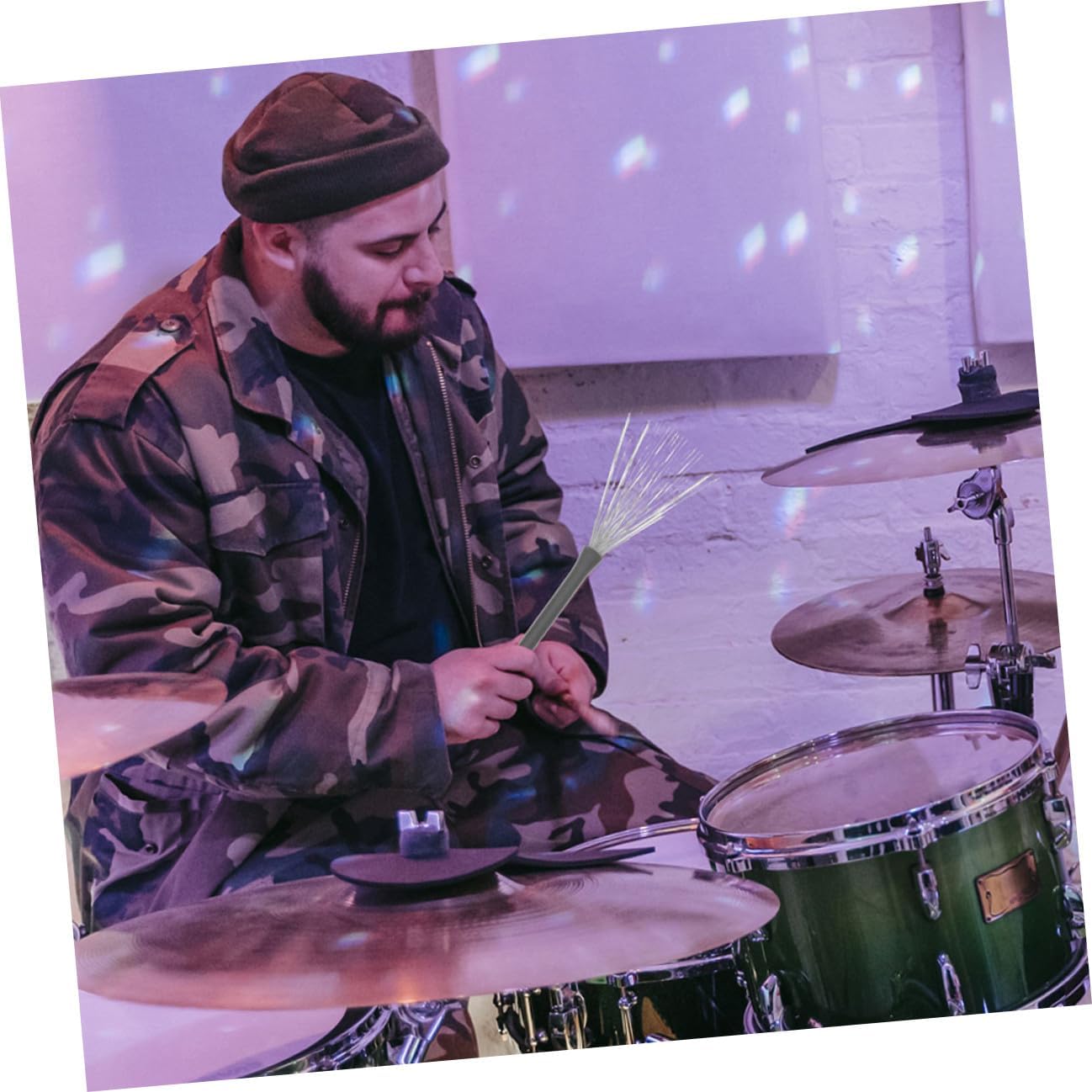 3pcs Jazz Drum Brushes with High-density Stainless Steel Wires, Professional Percussion Instrument Accessories, Includes Drawstring Plush Storage Bag for Drummers