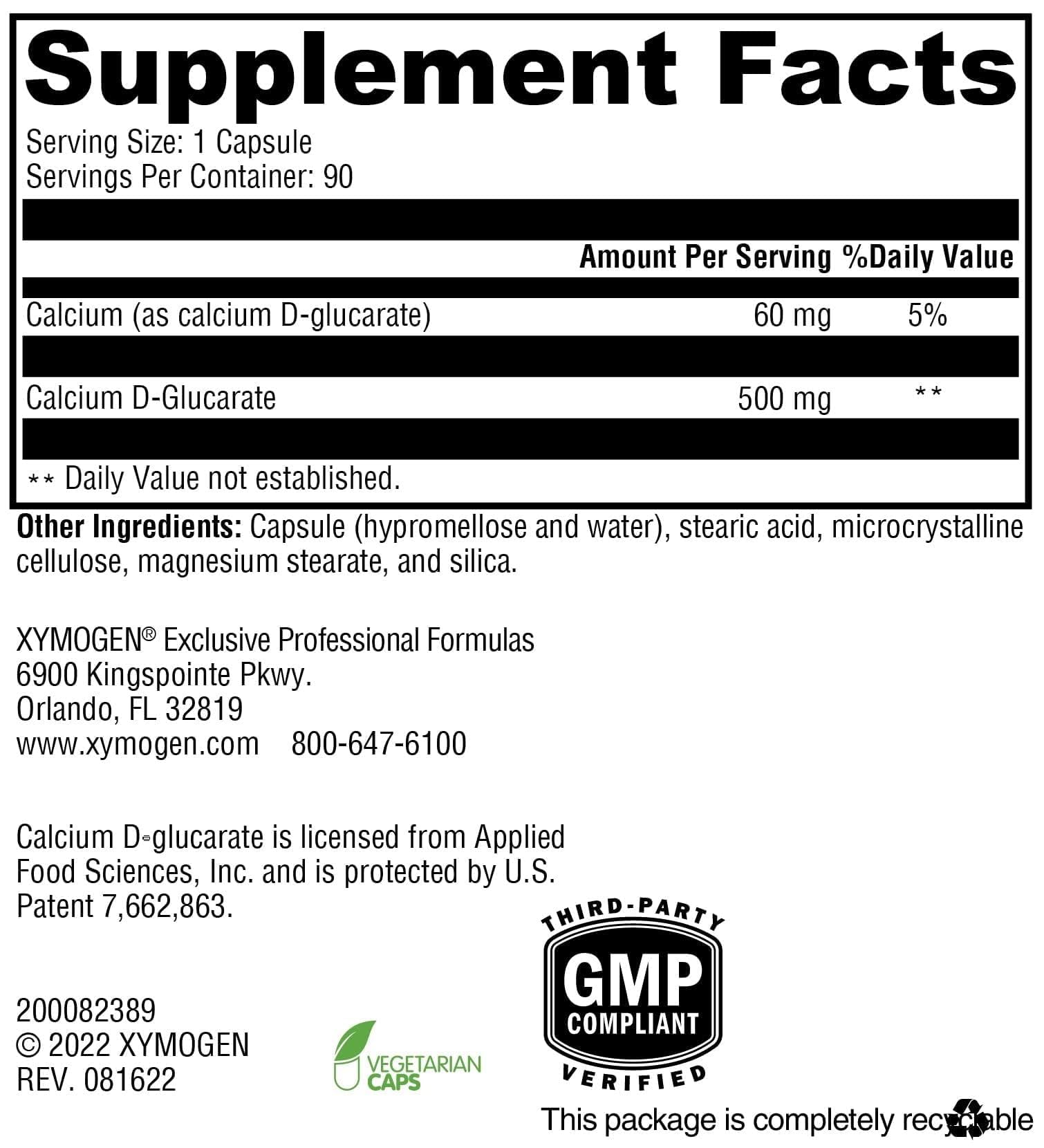 XYMOGEN Calcium D-Glucarate, 90 Capsules — Amazon image 2
