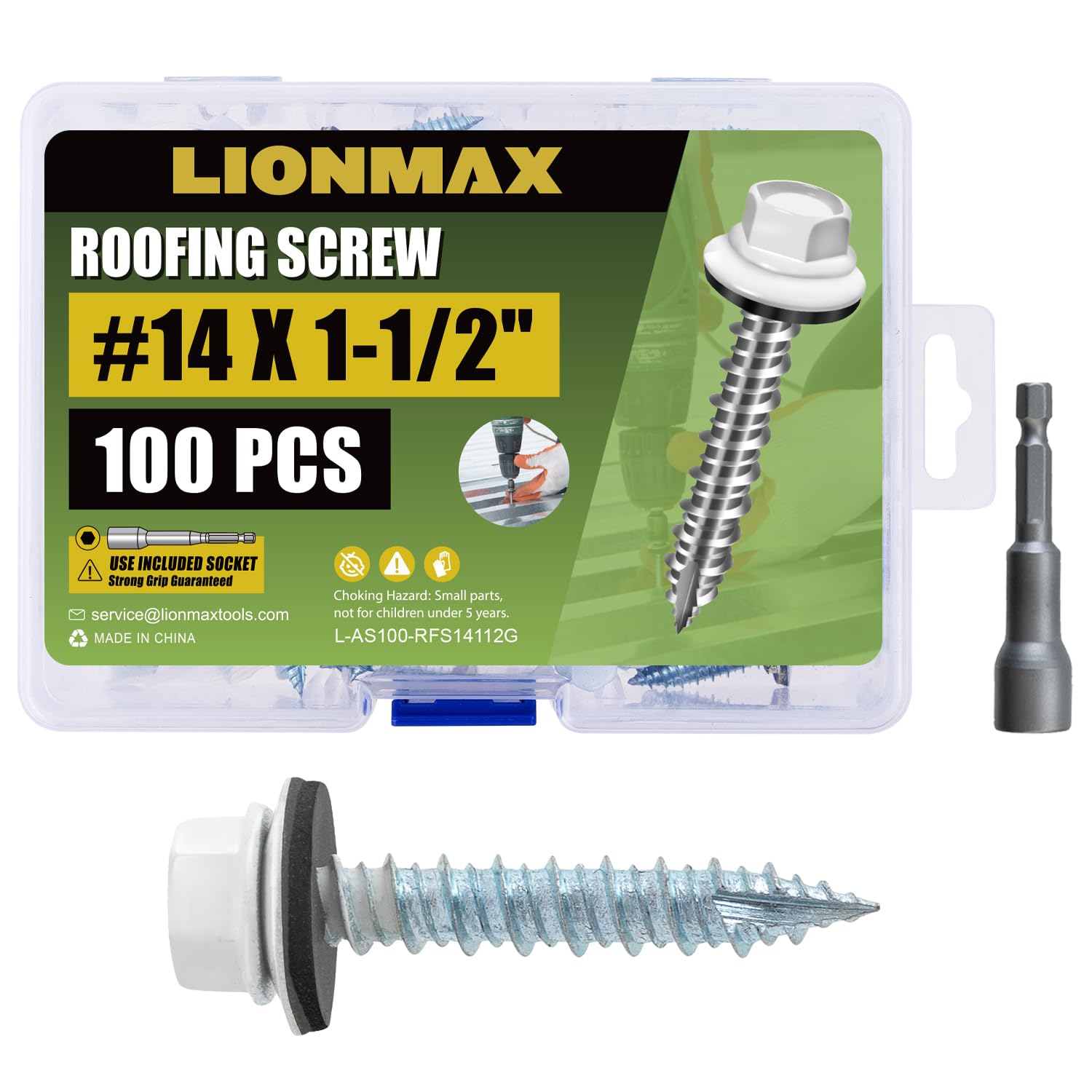 LIONMAX Metal Roofing Screws - Rust Resistant -17 LIONMAX Metal Roofing Screws - Rust Resistant -17