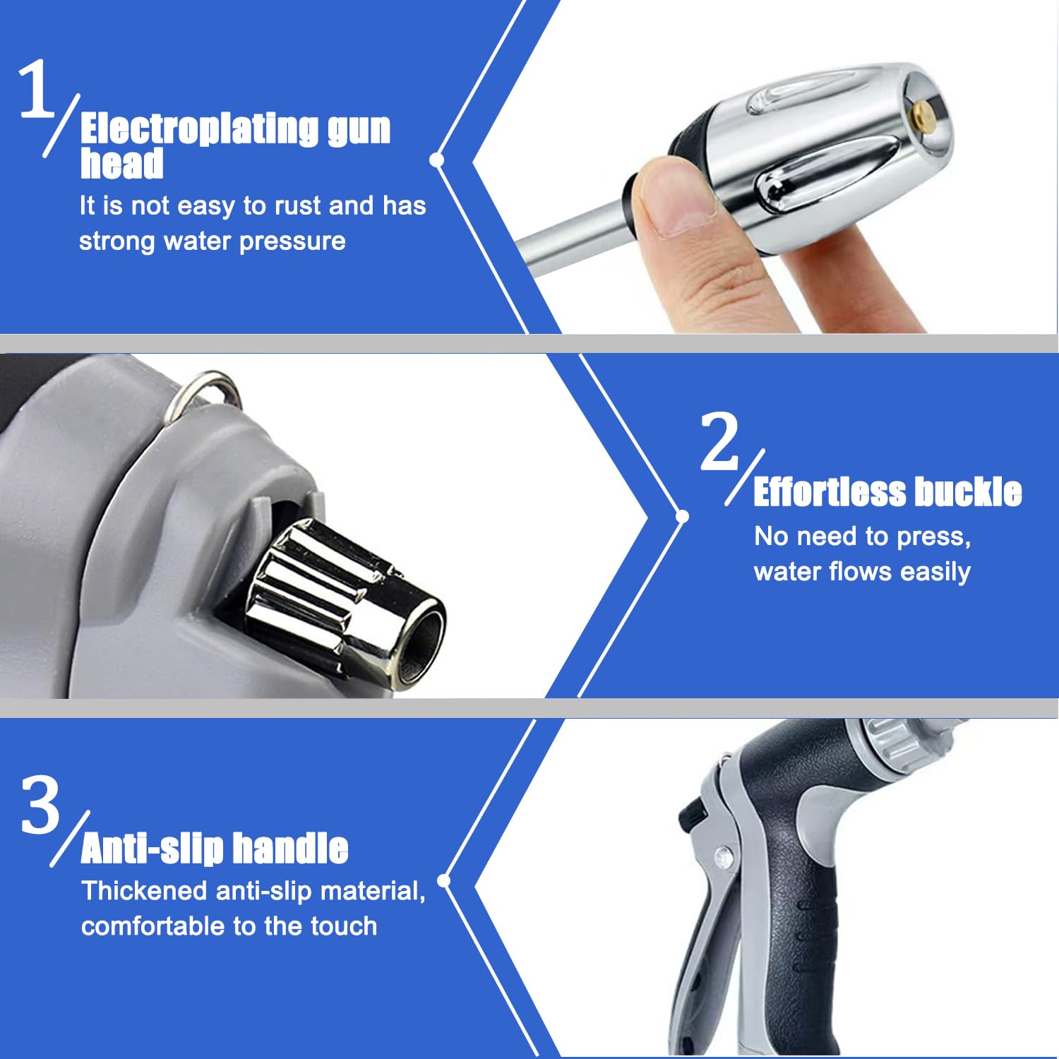 Pistola ad alta pressione Power Jet, TurboWasher per tubo da giardino, Power Jet Pistola ad alta pressione, Pistola Irrigazione Giardino, Pistola da Giardino in Metallo, per lavaggio auto (M1)