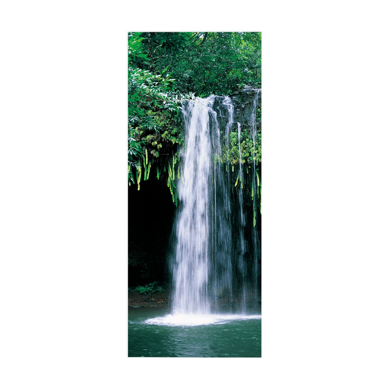 3D Door Sticker Forest Waterfalls W85 x H205 cm Waterproof Mural Vinyl Wall for Interior Doors Livingroom Bedroom Bathroom Office Home Decor