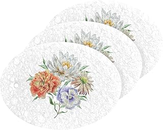 susiyo Flowers Lily Scrub Sponges Multi-Use Scrubbing Sponge for Cleaning Kitchen Washing Dishes & Bathroom (Set of 3)