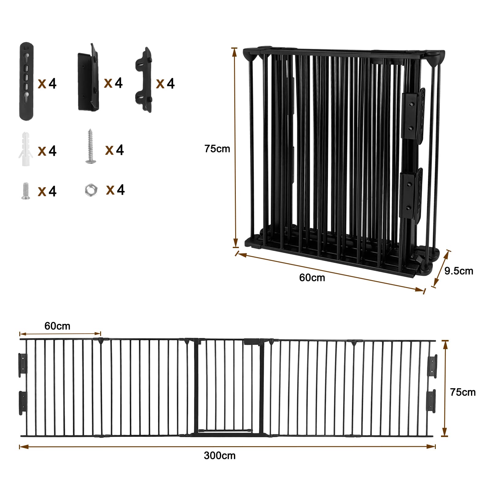 HENGMEI Barrière de protection poêle pour cheminée,Pliable,Pour