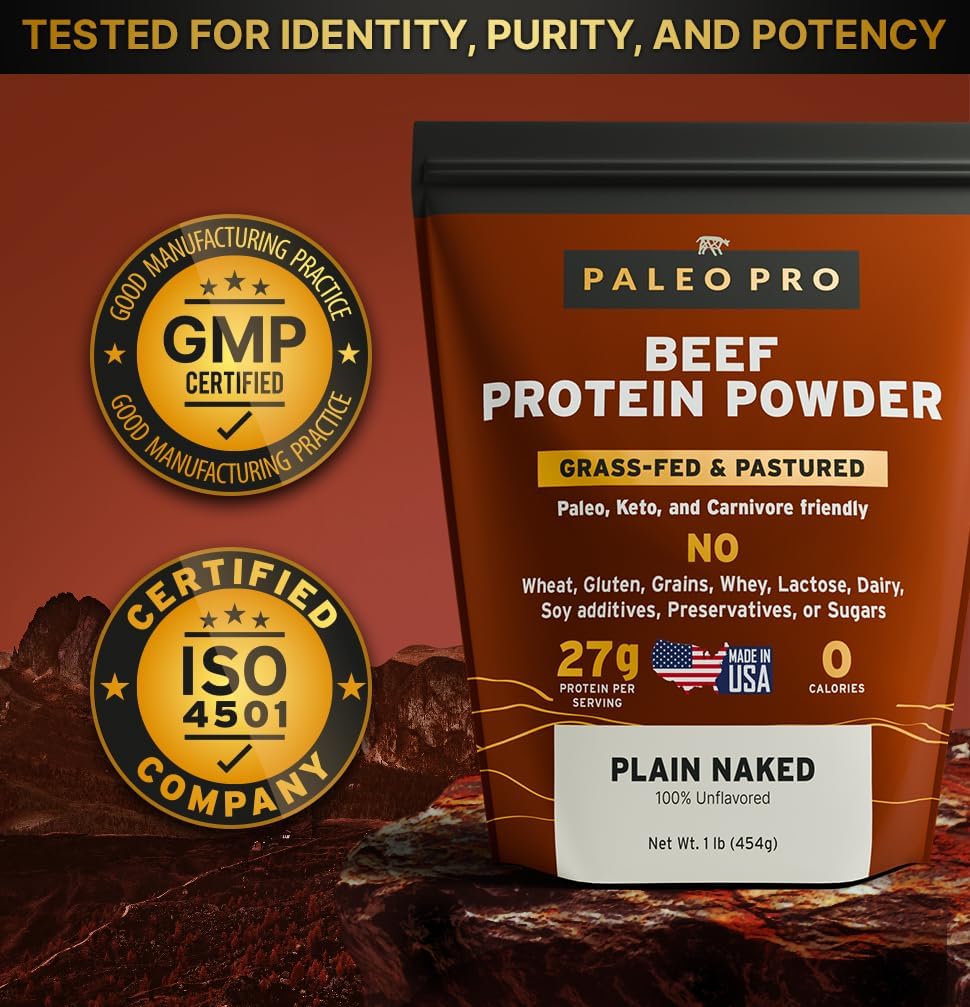 26G Grass Fed Beef Protein Powder Isolate, Dairy & Gluten Free (Plain) image 4