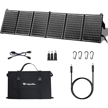 Solar Panel, 60 W, Solar Panel, Small, QC3.0/PD45W, Supports Fast Charging, Foldable, Solar Power Panel, USB Output/DC Output, Anderson/XT60, Cable Included, Solar Power, Waterproof, Dustproof