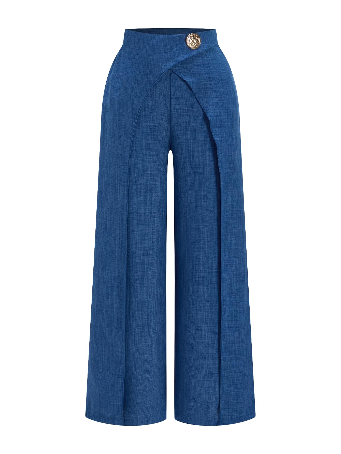 Womens Wide Leg Dress Pants Elegant High Waisted Asymmetrical Business Casual Trousers