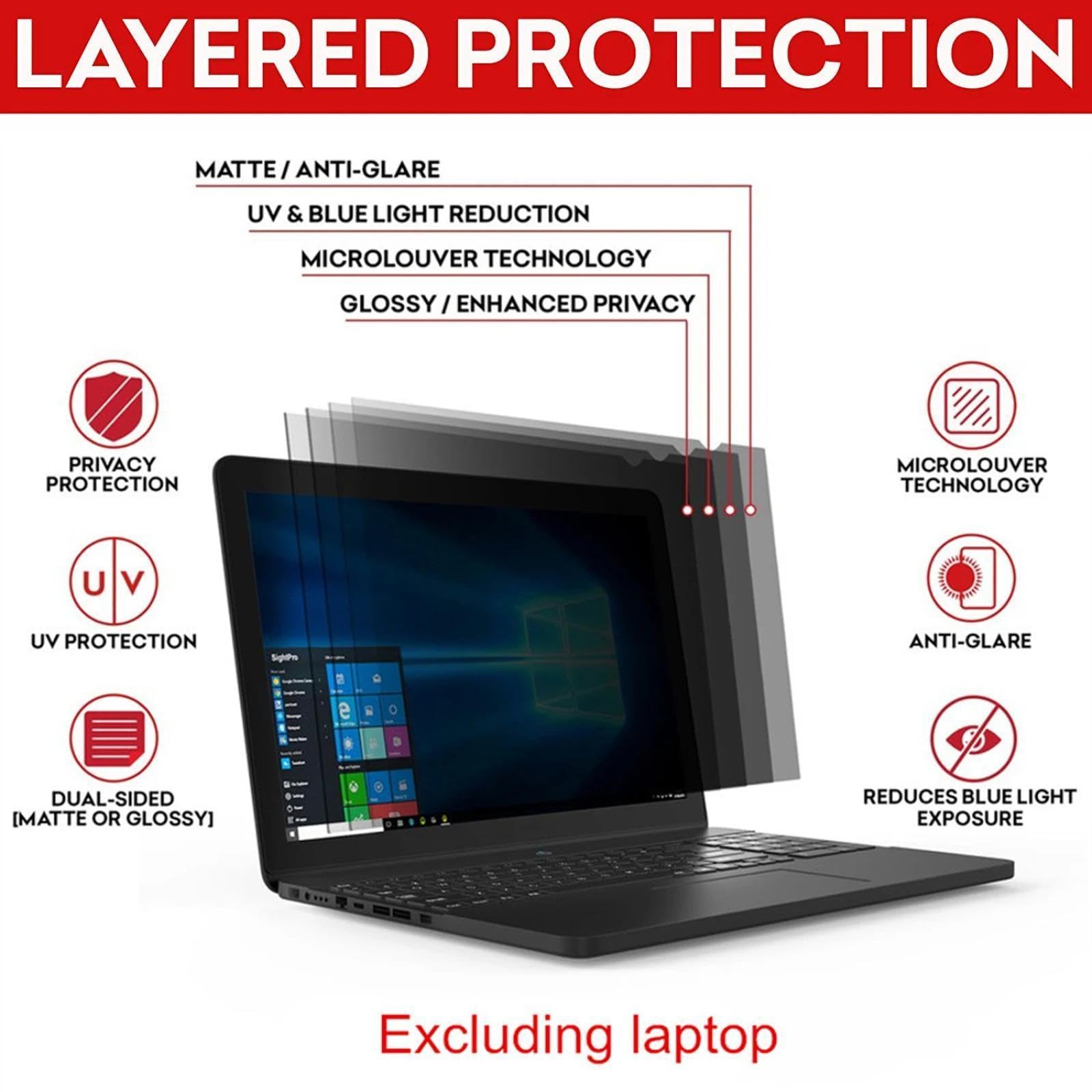 Blendfreie Laptop-Sichtschutzfolie für 11,6-27 Zoll Computer-Monitore, doppelseitig, 2 Stück