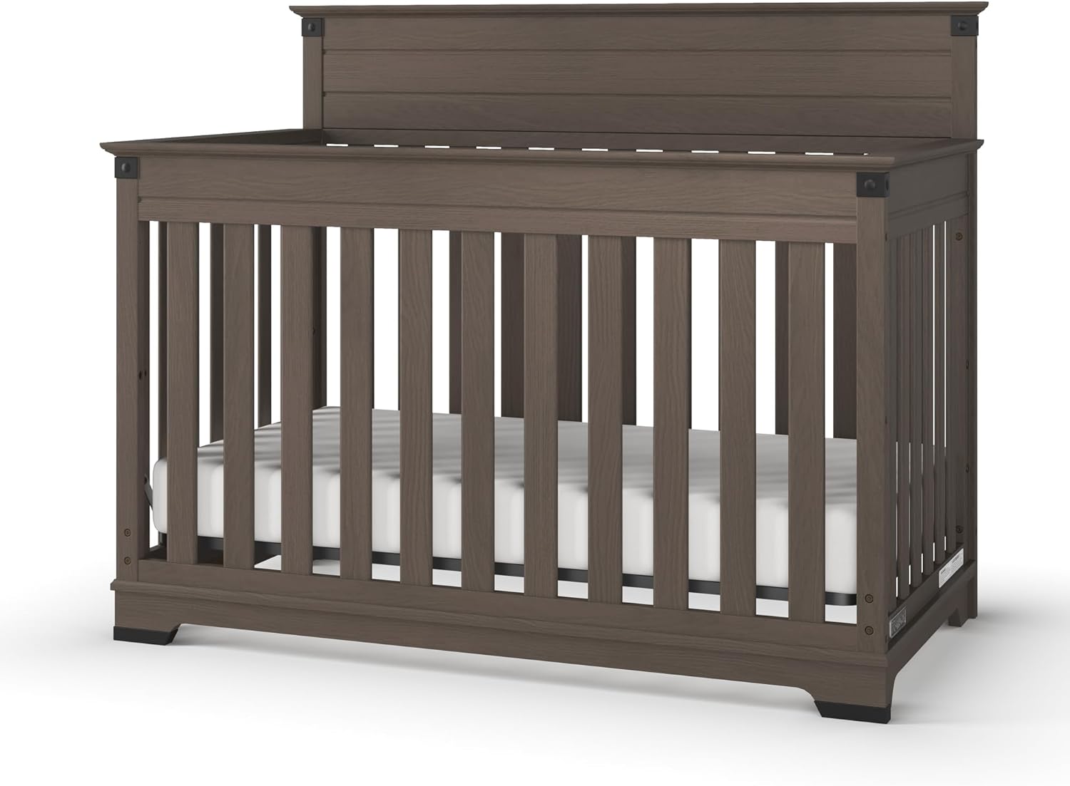 Child Craft Redmond 4-in-1 Convertible Crib, Baby Crib Converts to Day Bed, Toddler Bed and Full Size Bed, 3 Adjustable Mattress Positions, Non-Toxic, Baby Safe Finish (Dapper Gray)