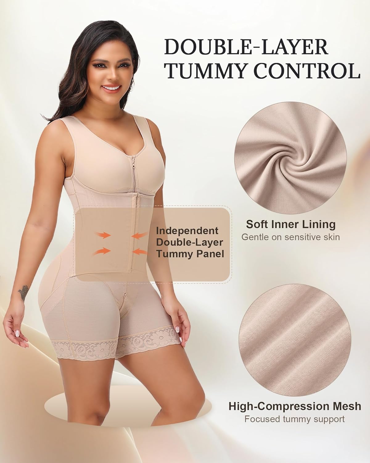SHAPSHE Faja Compression Moldeadoras Dual Layer Stage 1/2/3 High Compression Tummy Control Full Body Shaper for Women