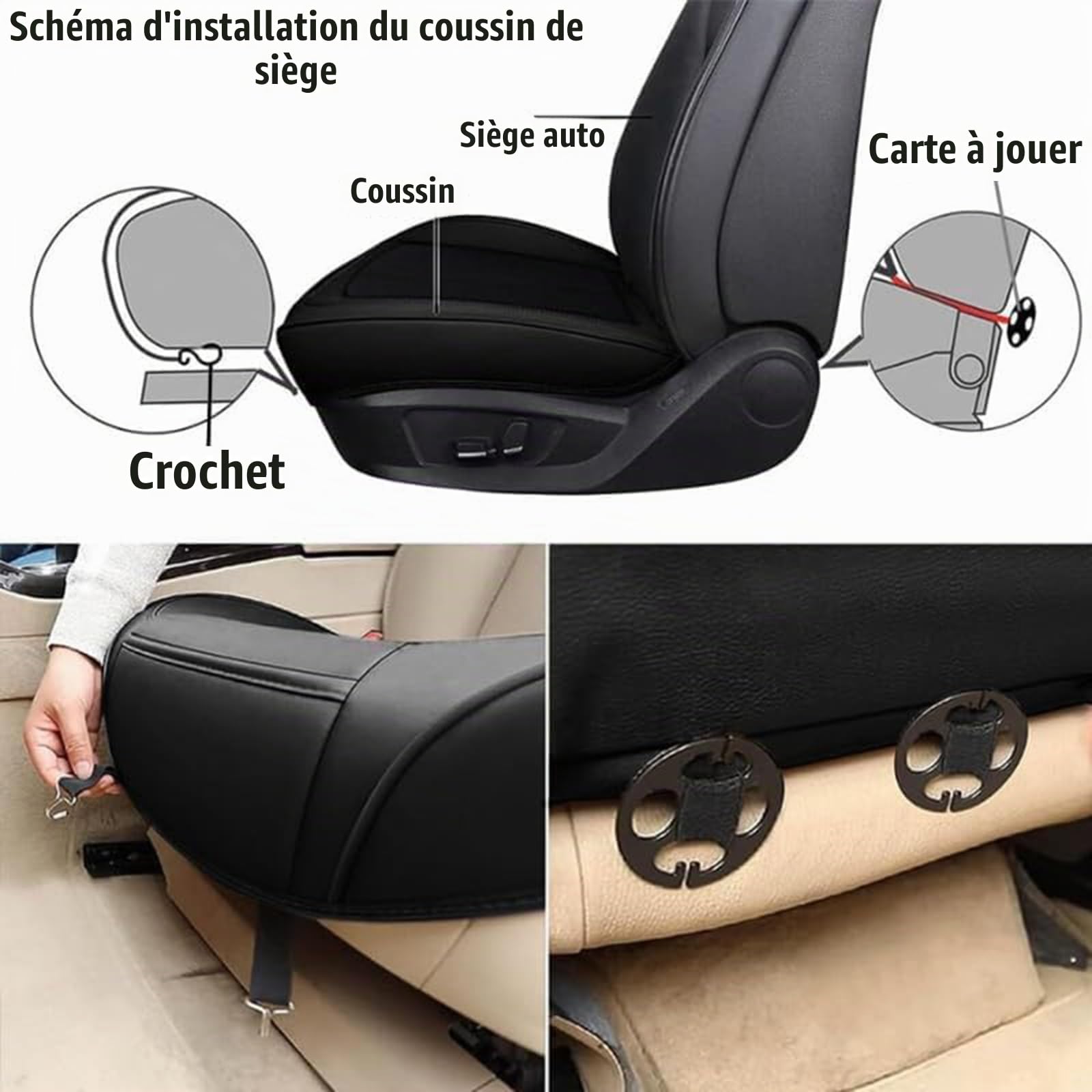 Housses de Siège Voiture pour Peugeot 208 508 307 407 308 SW 2008 5008 3008 Cuir Imperméable Confortable Antidérapant De Interieur Accessoires Facile À Nettoyer