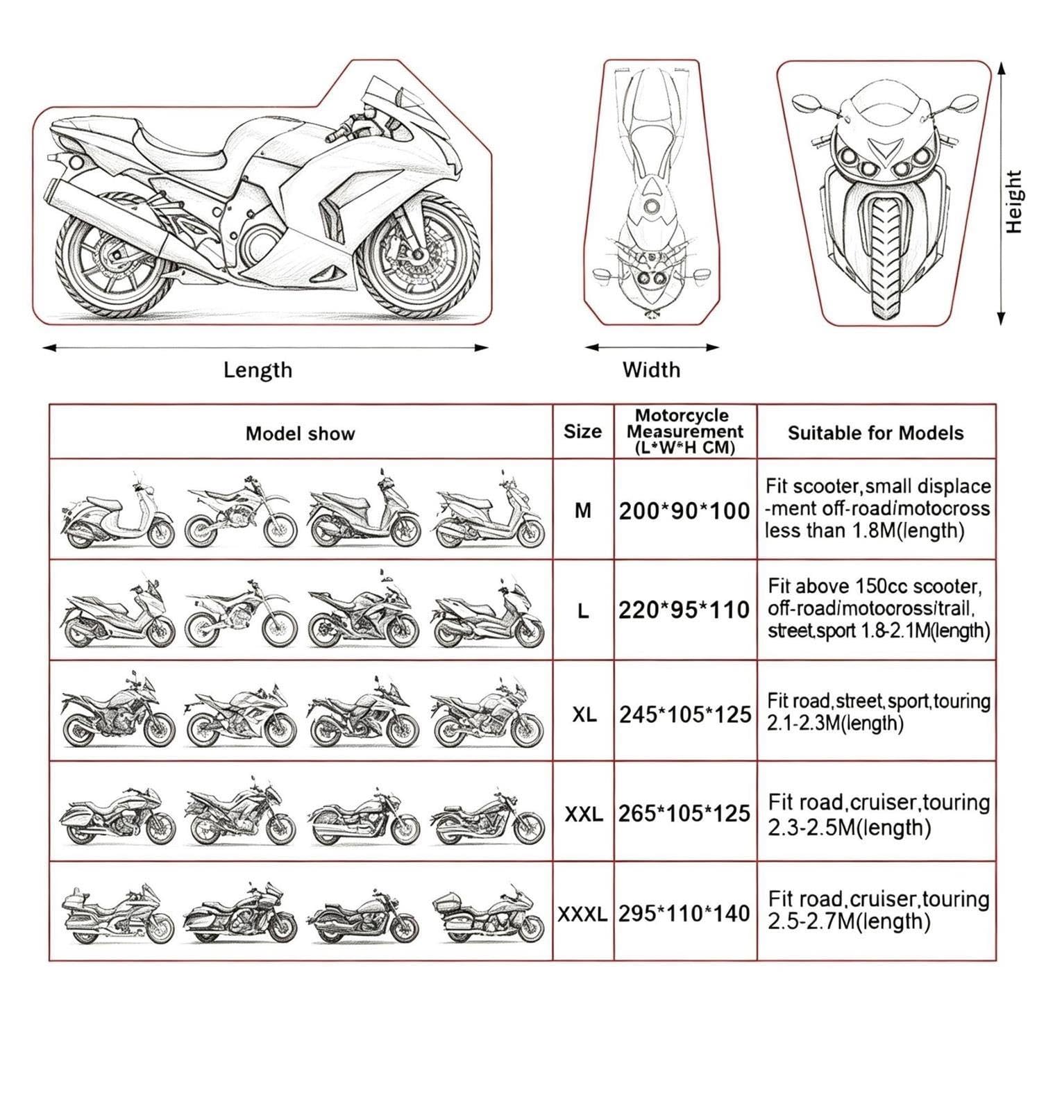 Copriveicoli Moto Universali 190T