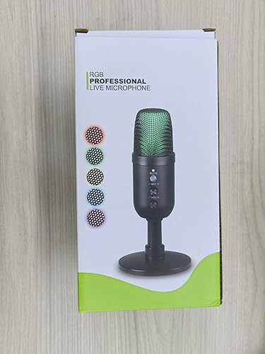 Miniatura 8 de Micrófono de condensador USB con soporte de luces RGB para PC, PS4, PS5  Micrófono dinámico para juegos, cancelación de ruido, control de ganancia