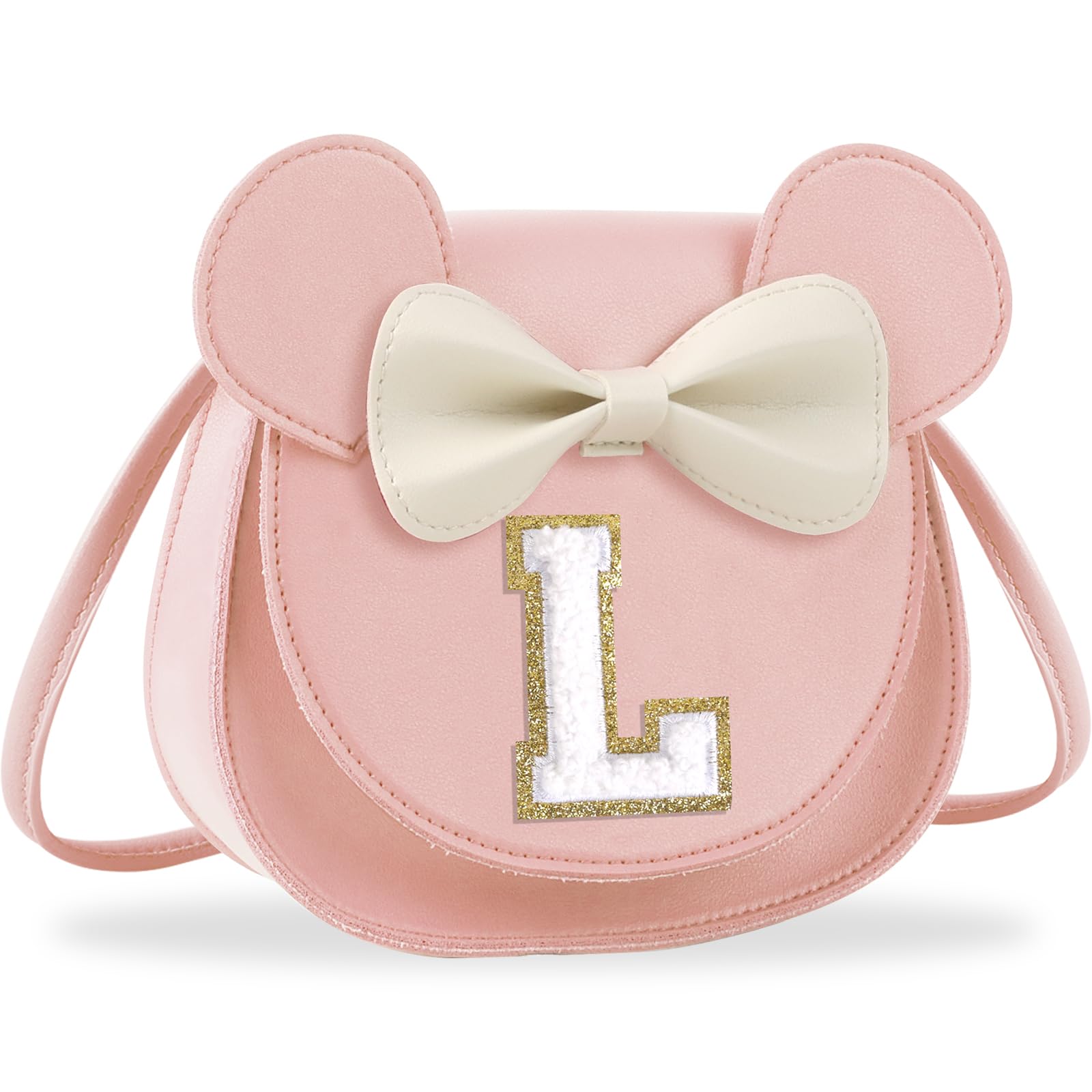 Birthday Gifts for 2 3 4 5 6 7 8 9 10 Year Old Girls, Toddler Kids Purse Little Girl Mouse Ear Bow Personalized Initial Purse