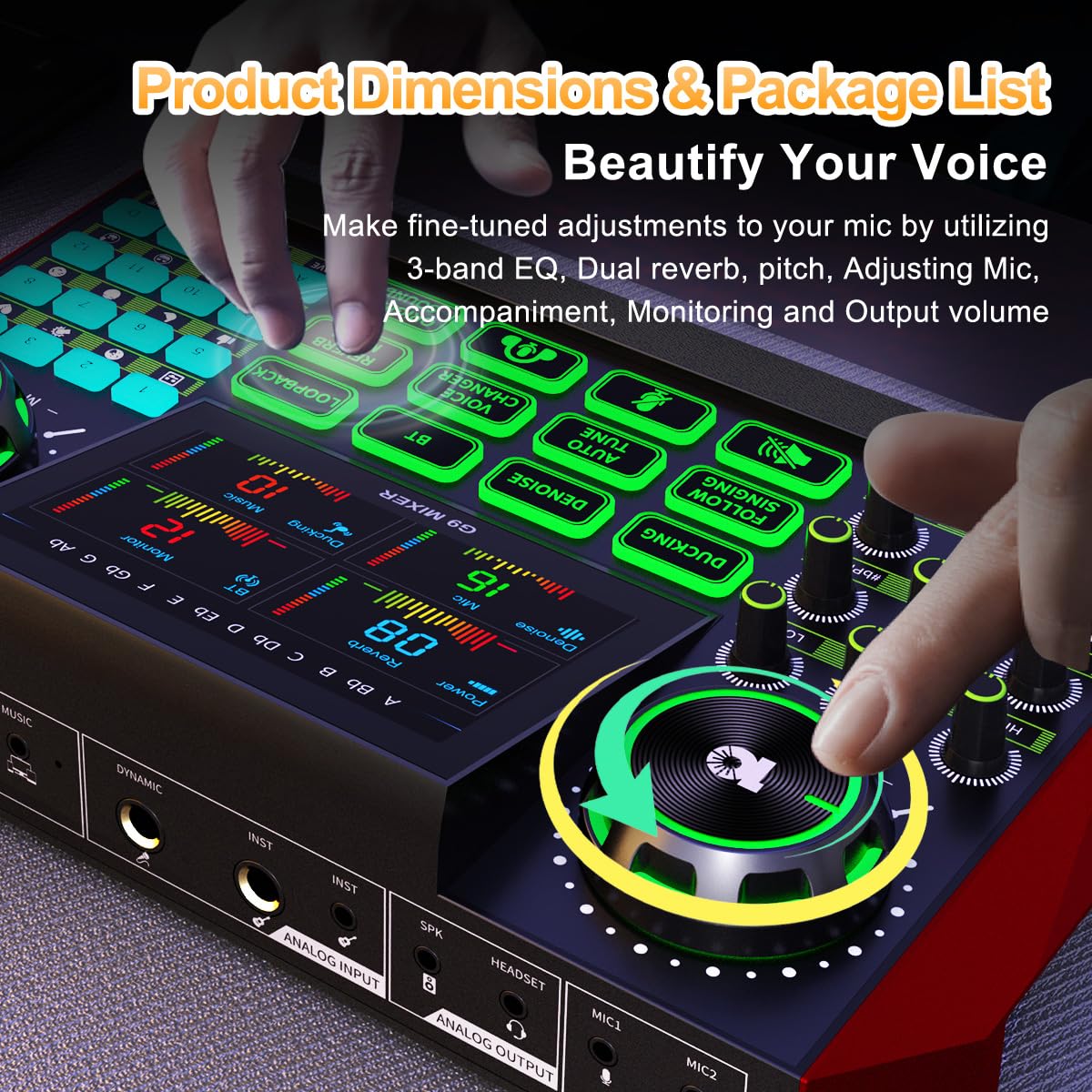 tenlamp G9 Live Sound Card for Streaming, Podcast Equipment with