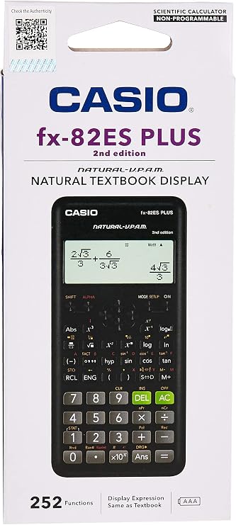 Casio Fx-82es Fx82es Plus Bk Display Scientific Calculations Calculator with 252 Functions
