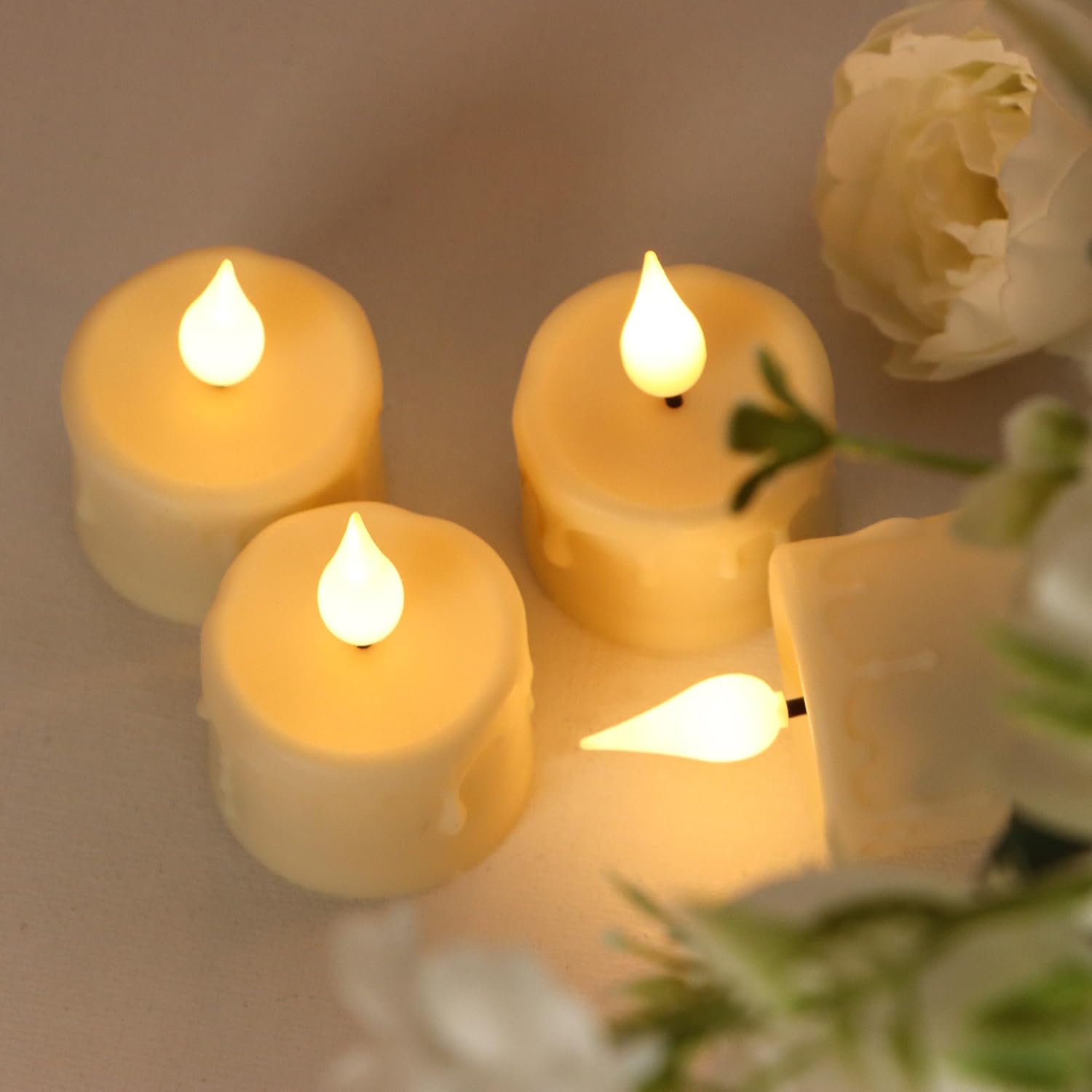 Rechargeable Flameless Tea Lights with Remote Timer, Soft 3D Wick LED Tealights Candles Battery Operated, Rechargeable Candles Flickering Realistic for Home Decor Up to 40 Hours,6 Pack