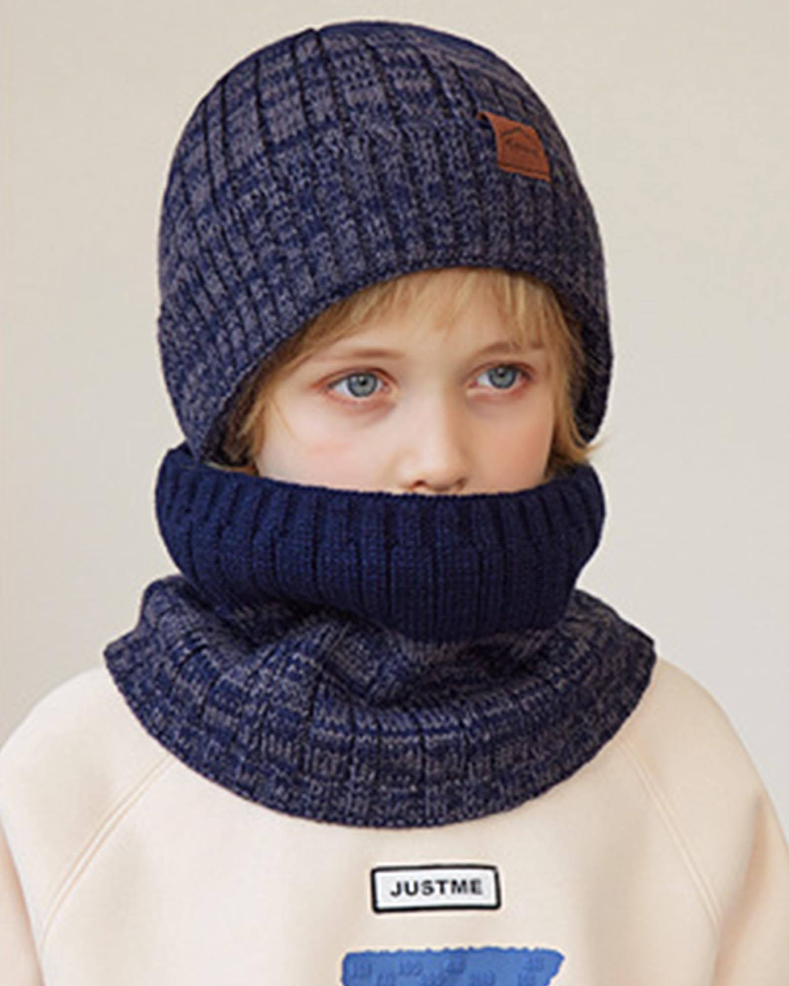 WELROG Gorro de Invierno para niños, Bufanda, Guantes para niños y niñas, Gorro de Invierno, Conjunto de Bufanda para niños de 4 a 15 años, Gorro de Punto