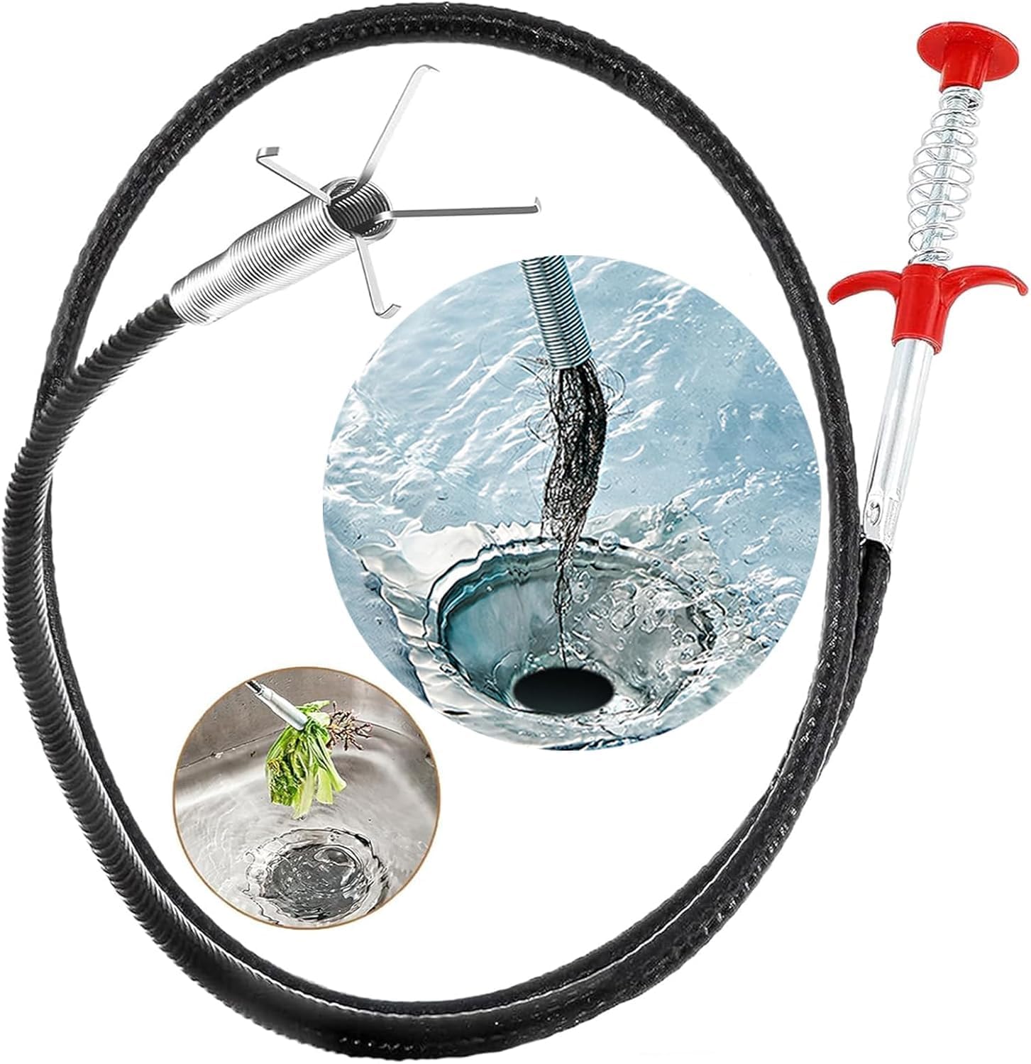 Lacuesta Stainless Steel Flexible Drain Snake Hair Remover Tool, Spring Pipe Cleaning Stick, Claw Wire Sewer Dredge Opener for Sink, Kitchen, Bathroom, Toilet, Bathtub Drain Cleaning (160 cm)-image-12