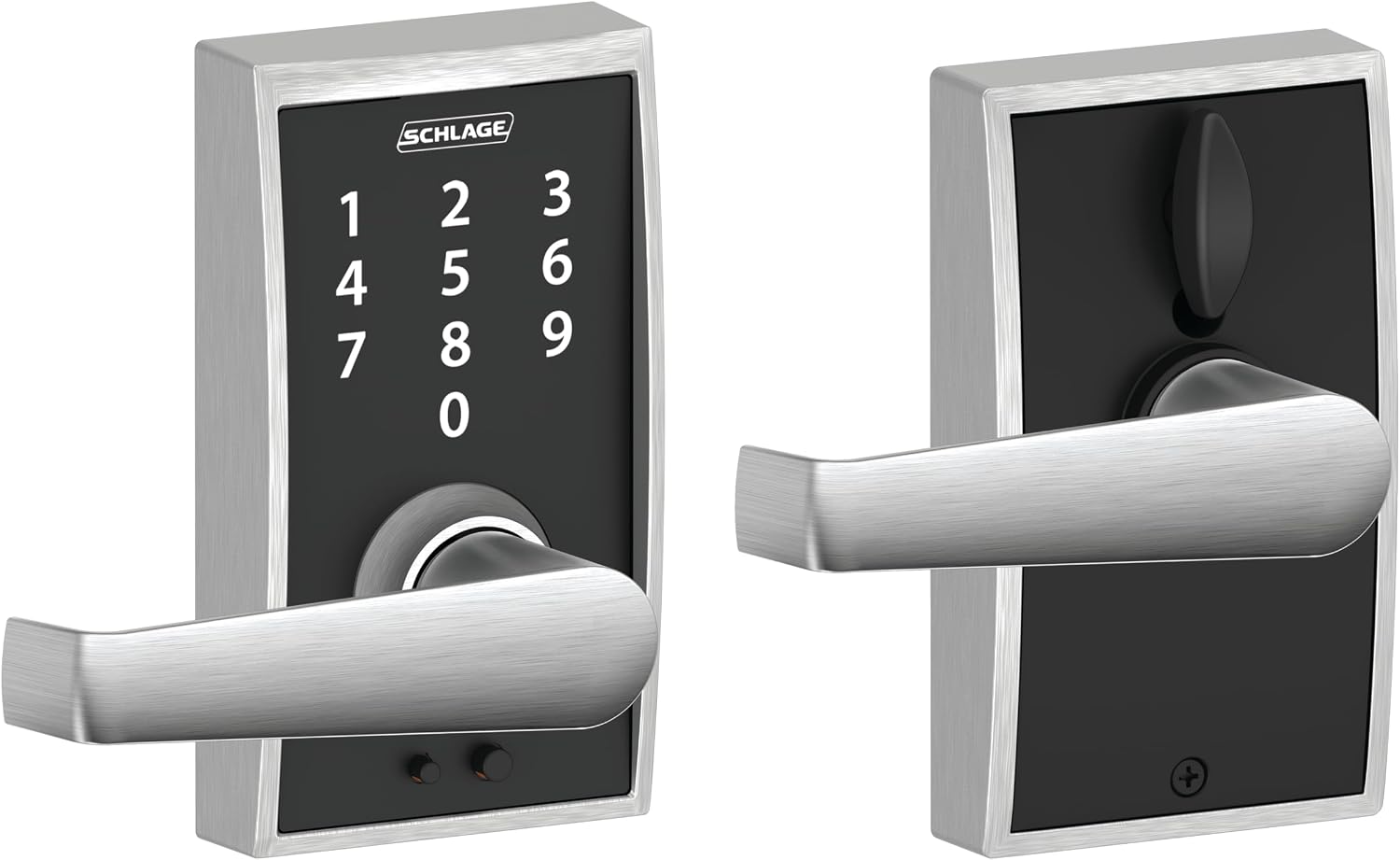 Schlage Touch Century Lock with Elan Lever (Satin Chrome) FE695 CEN 626 ELA
