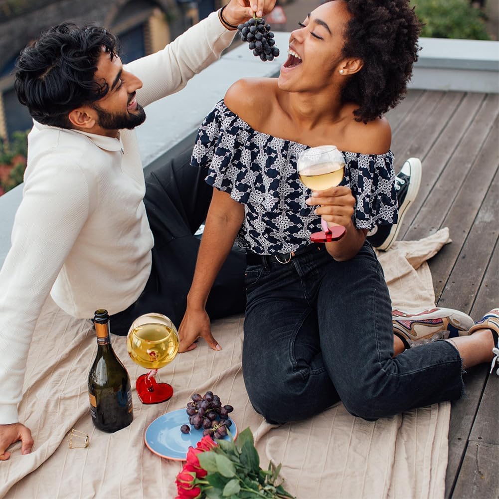 2Pcs Heart Shaped Wine Glass Crystal Wine Glass Lead-Free Goblet Gift for Friends Girlfriends Women Birthday Wedding Anniversary Valentines Day - Image 6